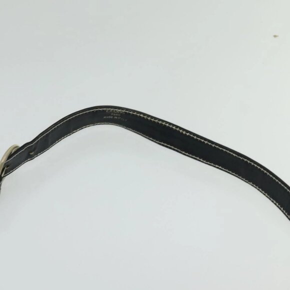 CELINE C Sulky Shoulder Bag Canvas Navy Gold Auth - Picture 9 of 16